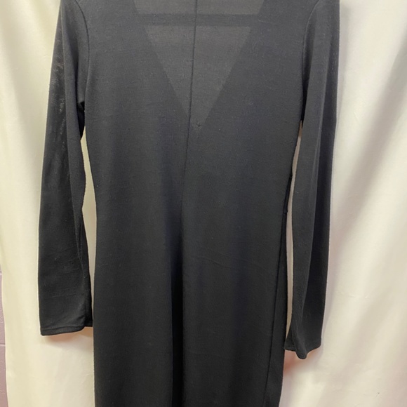 Dots Jet black cocktail dress - shorter with large silver beads & chain  Sz: L - Picture 3 of 8